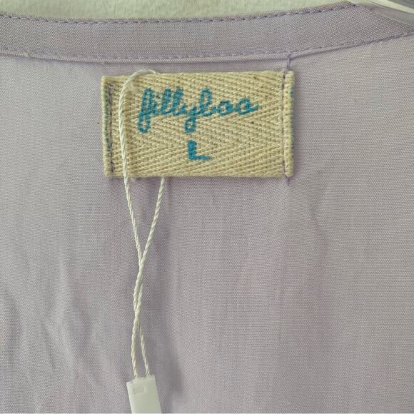 Fillyboo Lavender Embroidered Boho Fringe Maxi Dress size large - Picture 10 of 10